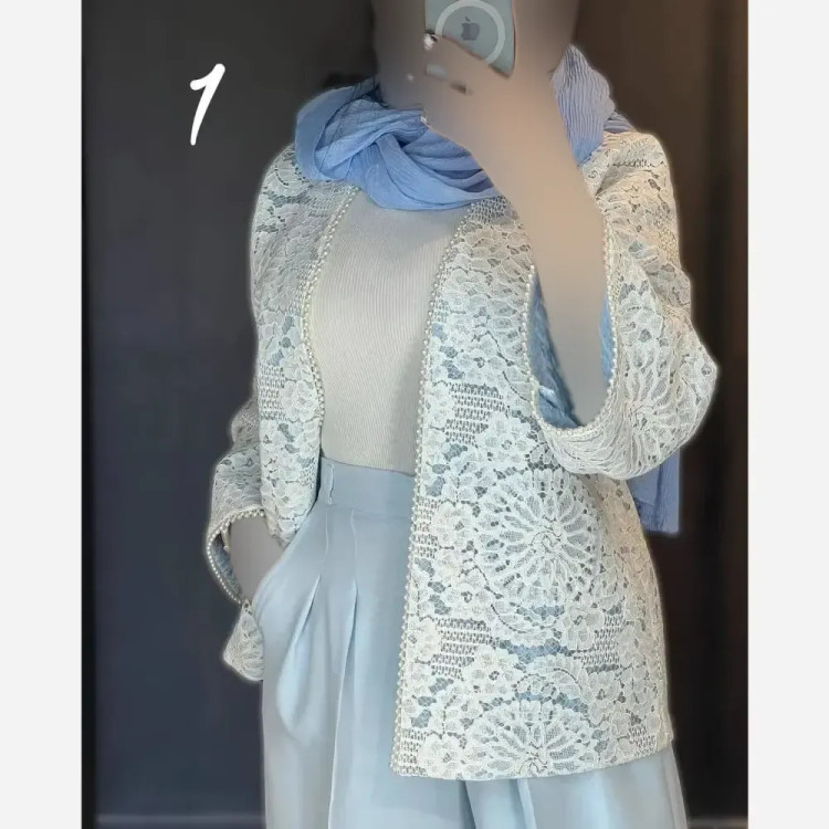 کت و شلوار زنانه مدل گندم جنس مازراتی و گیپور