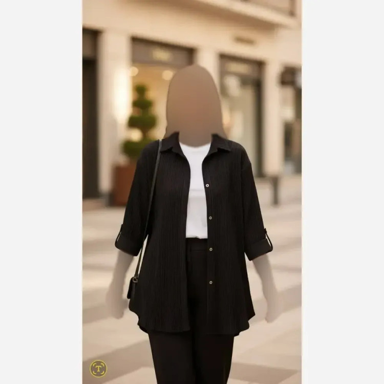 شومیز مانتویی زنانه مدل شیما جنس سوپر آیوا فری سایز 38 تا 46