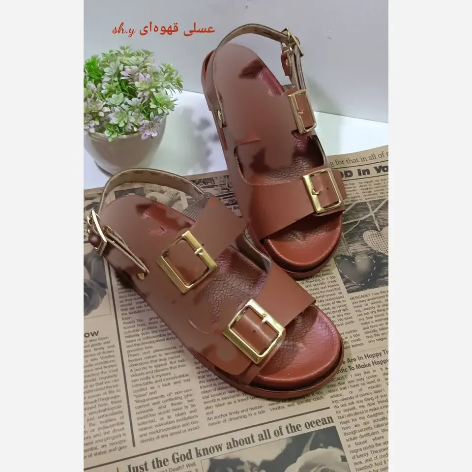 صندل زنانه زارا پشت بندی چرم بیاله طبی و سبک