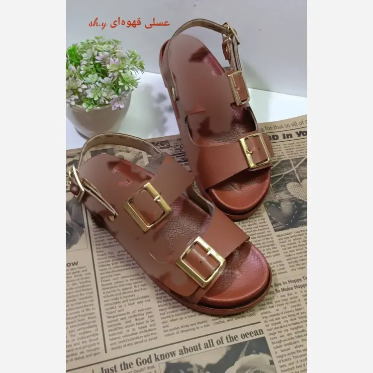 صندل زنانه زارا پشت بندی چرم بیاله طبی و سبک