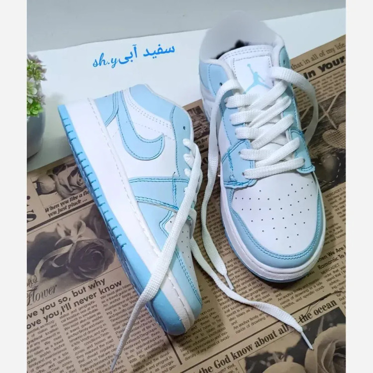 کفش کتانی جردن نایک زنانه چرم حوله ای با کفی طبی و زیره پیو رابر سایز 37 تا 40