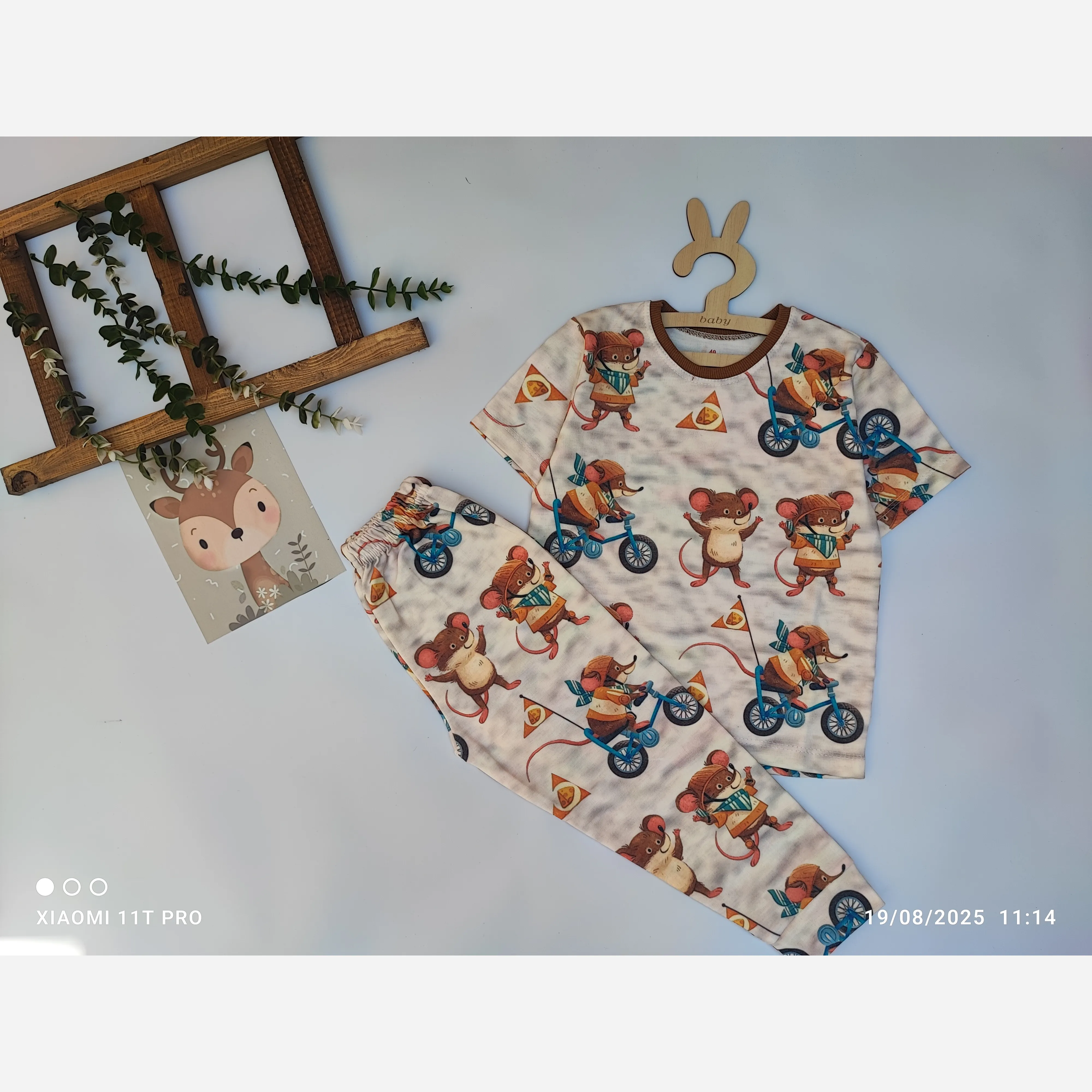 ست تیشرت و شلوار بچگانه نخ پنبه سایز 40
