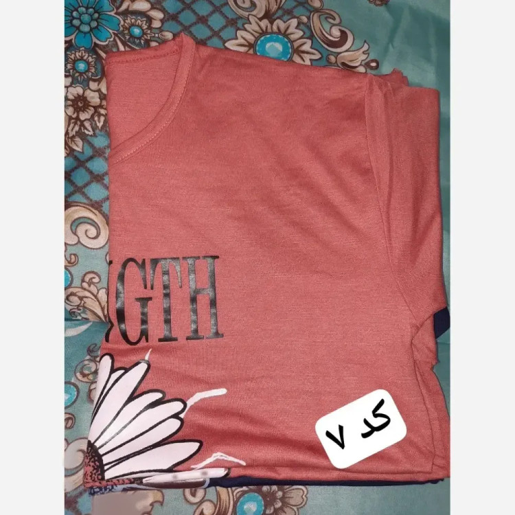 تیشرت زنانه اسپان پنبه طرح گل قواره دار سایز 38 تا 46