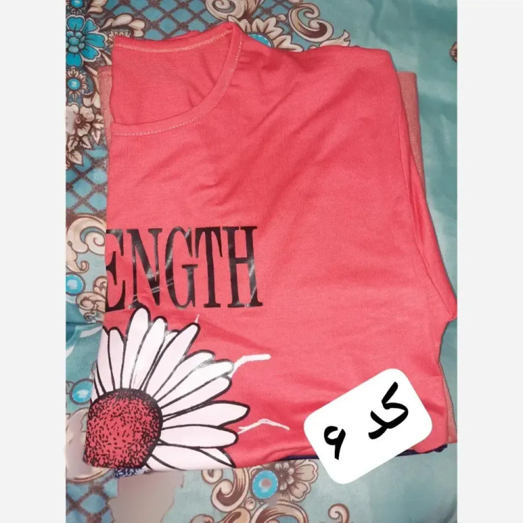 تیشرت زنانه اسپان پنبه طرح گل قواره دار سایز 38 تا 46