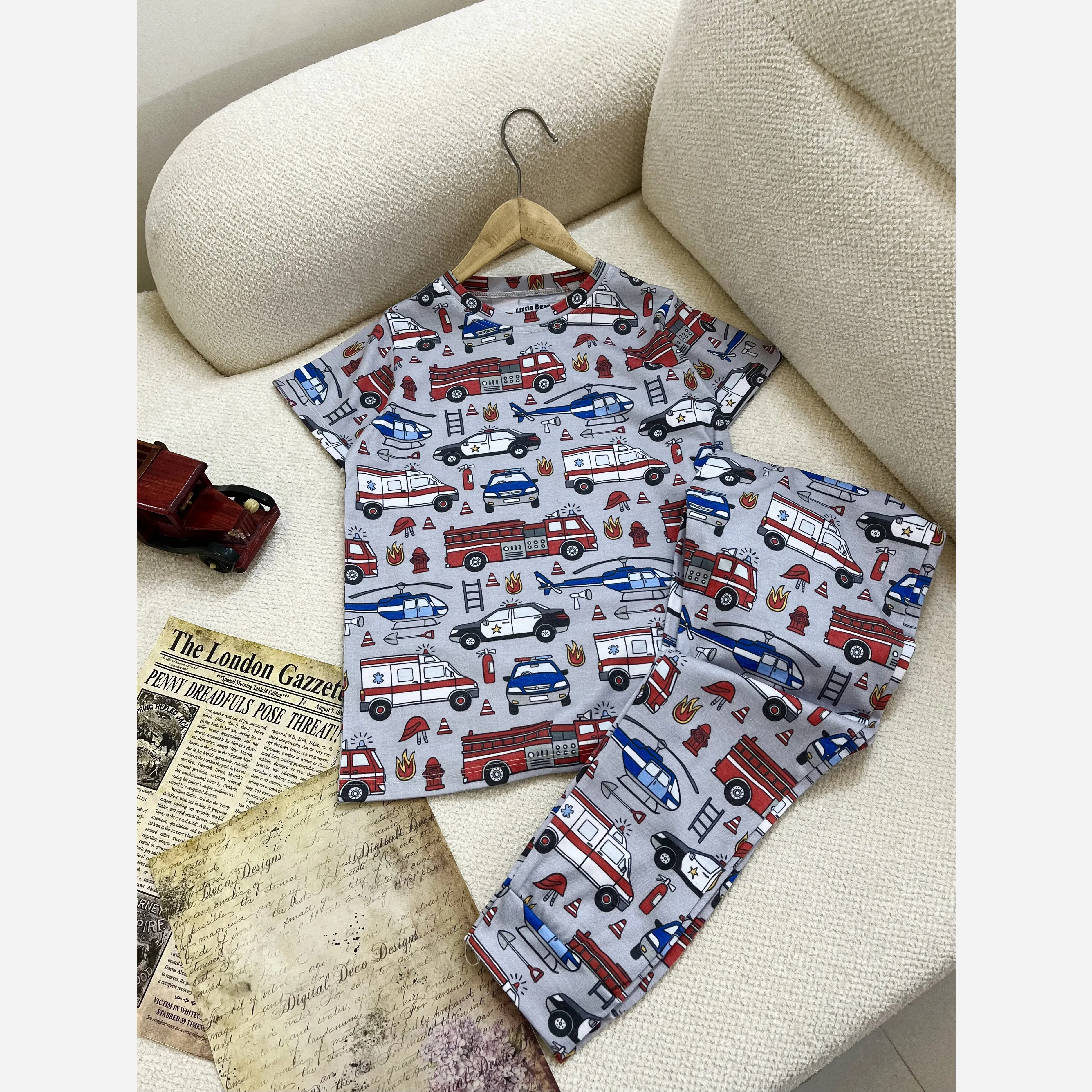 ست تیشرت و شلوار راحتی پسرانه نخ پنبه مناسب 7 تا 15 سال