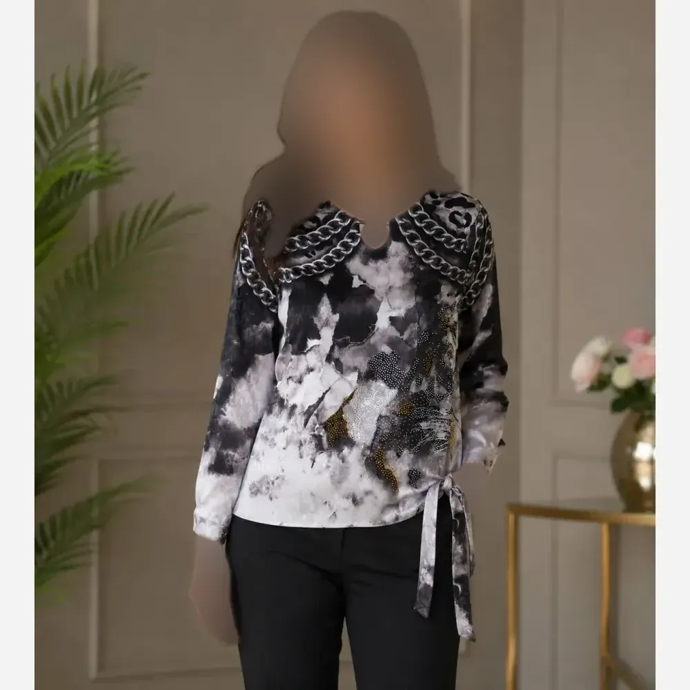 شومیز کراپ زنانه جنس کراش دو جیب فری سایز سبک و خنک