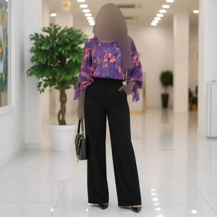 کت کوتاه زنانه مجلسی کرپ مازراتی آستین سه ربع پاکتی مشکی