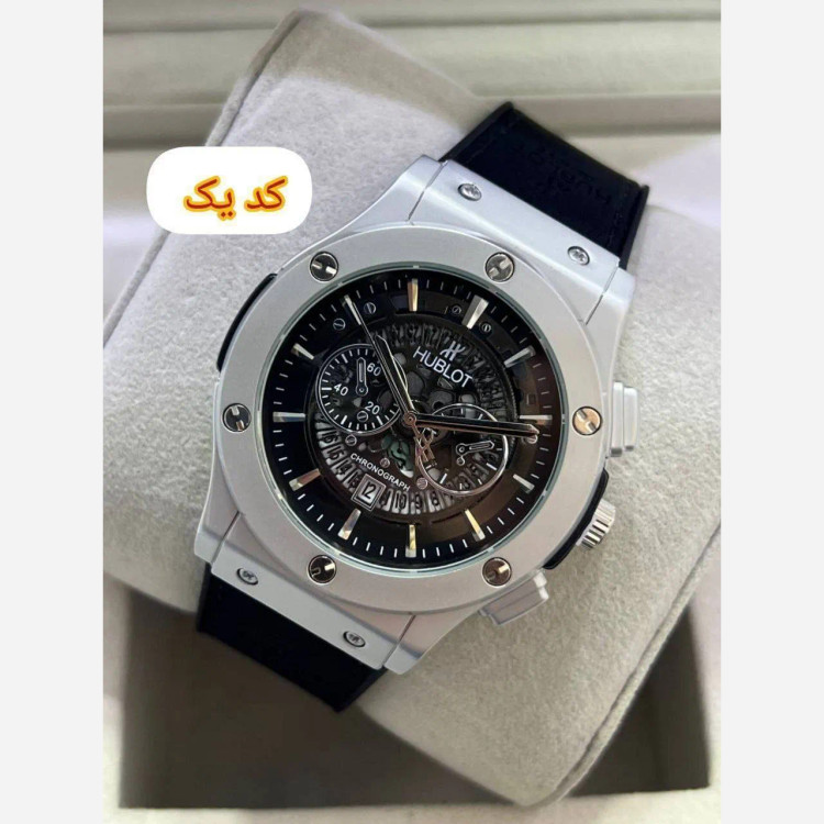 ساعت مچی مردانه هابلوت تک موتوره طرح اتومات با بند پیو و تقویم به همراه جعبه کادویی