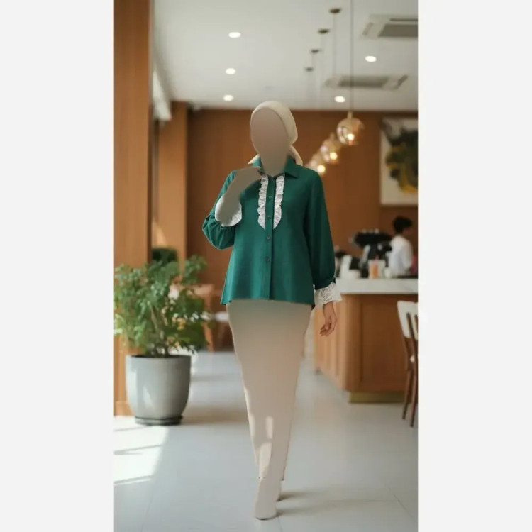 شومیز زنانه مزونی مدل ساحل جنس صوفیا درجه یک فری سایز