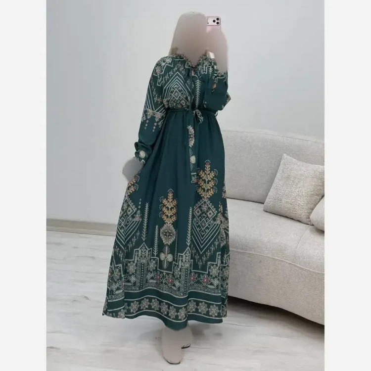 پیراهن ساحلی سنتی زنانه جنس فلور نخ فری سایز تا 46