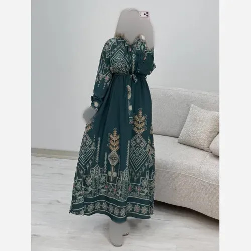 پیراهن ساحلی سنتی زنانه جنس فلور نخ فری سایز تا 46