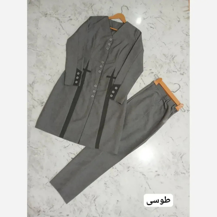 ست مانتو شلوار اداری زنانه مدل بهار ساده جنس پرشین در رنگبندی متنوع