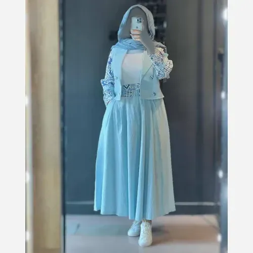 ست کت و دامن زنانه مدل یلدا جنس شانتون درجه یک تابستانه