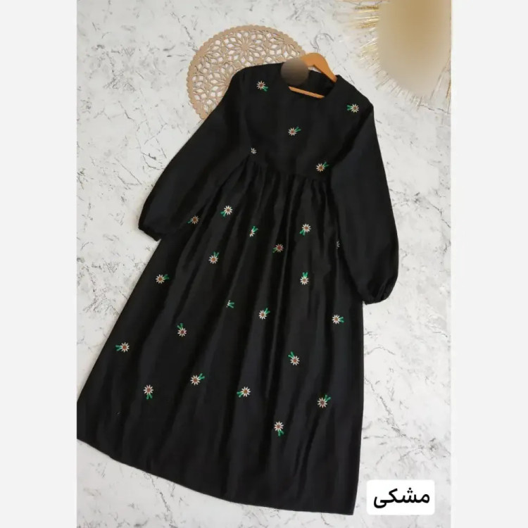 پیراهن زنانه تابستانه مدل محیا جنس لینن فری سایز تا 48