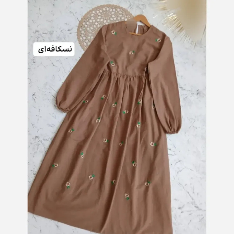پیراهن زنانه تابستانه مدل محیا جنس لینن فری سایز تا 48