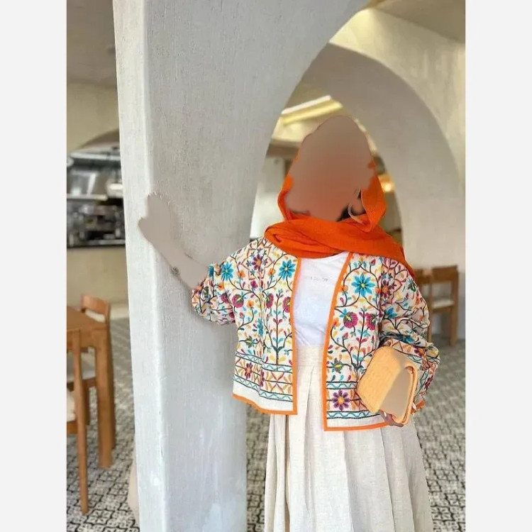 ست کت و دامن زنانه مدل ندا جنس لینن نچرال فری سایز تا 48