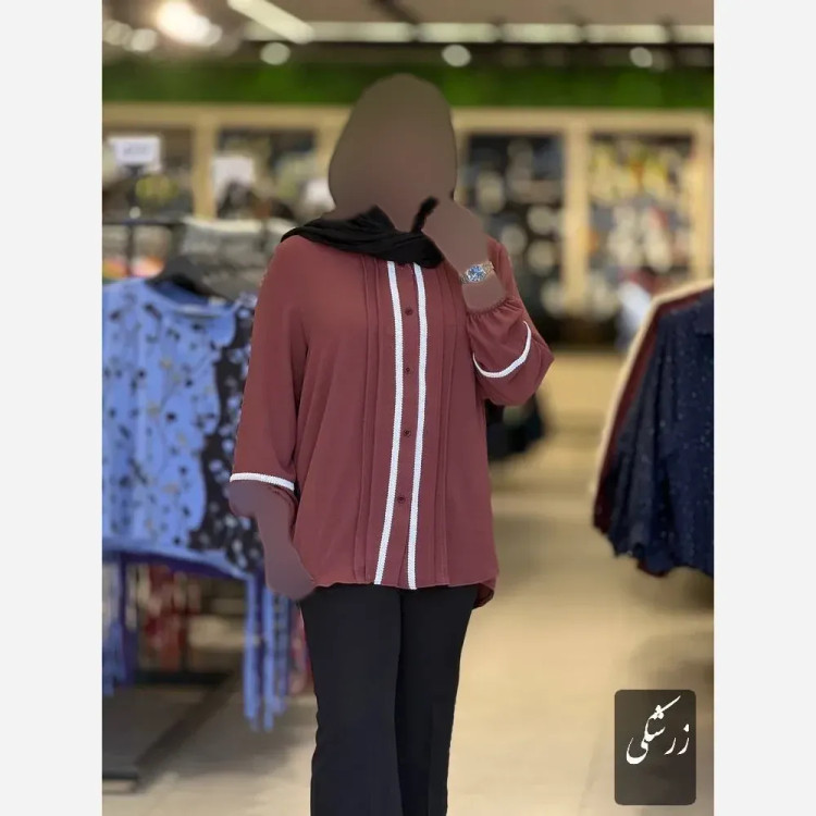 شومیز زنانه مدل جلومغزی جنس بابوس تابستانه و خنک