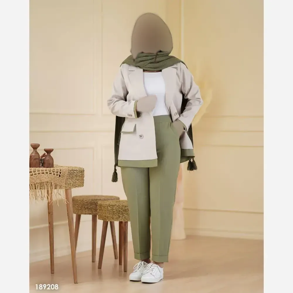 کت و شلوار زنانه تابستانه مدل سوری جنس لنینت در دو رنگ و دو سایز