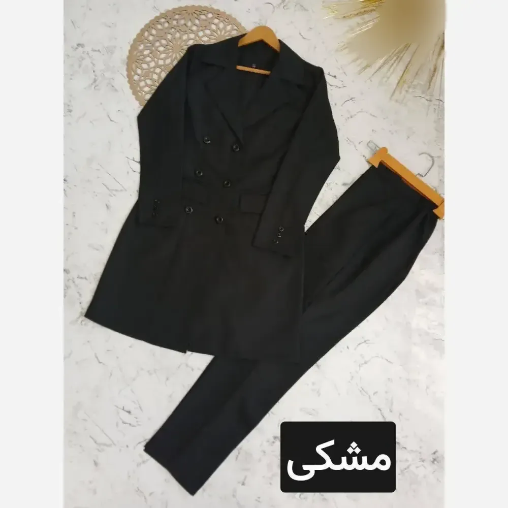 ست مانتو و شلوار اداری زنانه مدل شش دکمه جنس مکانیک پرشیا