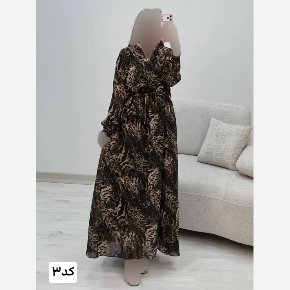 پیراهن ساحلی حریر آستردار زنانه فری سایز مدل دلمار