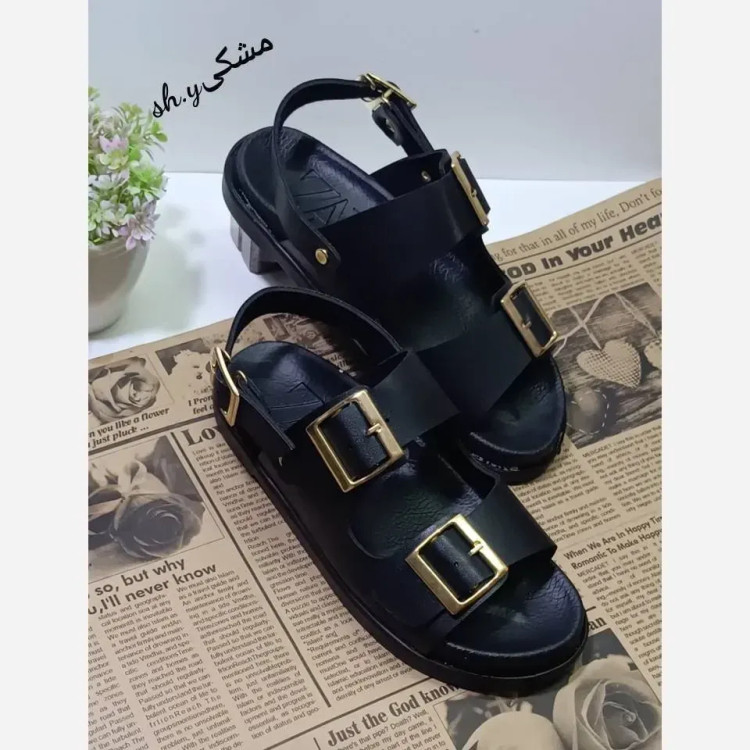 صندل زنانه زارا پشت بندی چرم بیاله طبی و سبک با لژ یک سانتی
