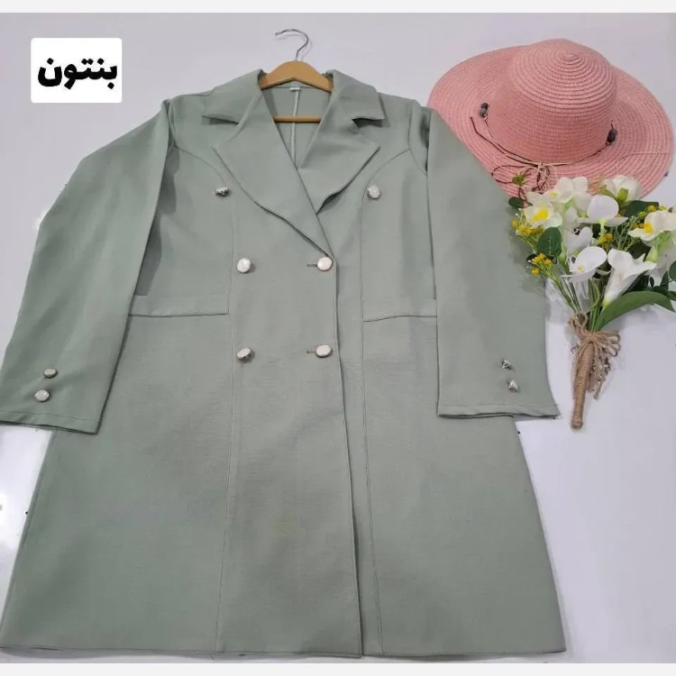 مانتو کتی زنانه مدل پریا جنس مازراتی با دکمه کاربردی
