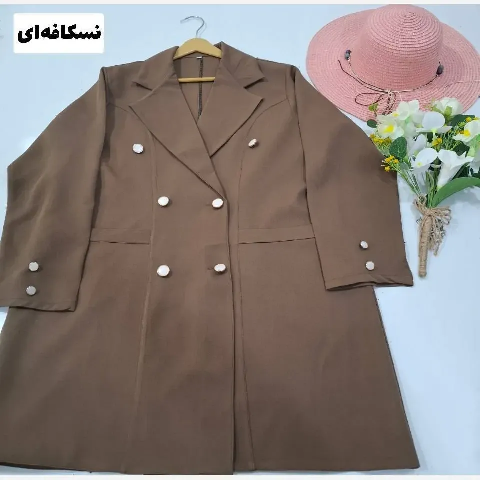 مانتو کتی زنانه مدل پریا جنس مازراتی با دکمه کاربردی