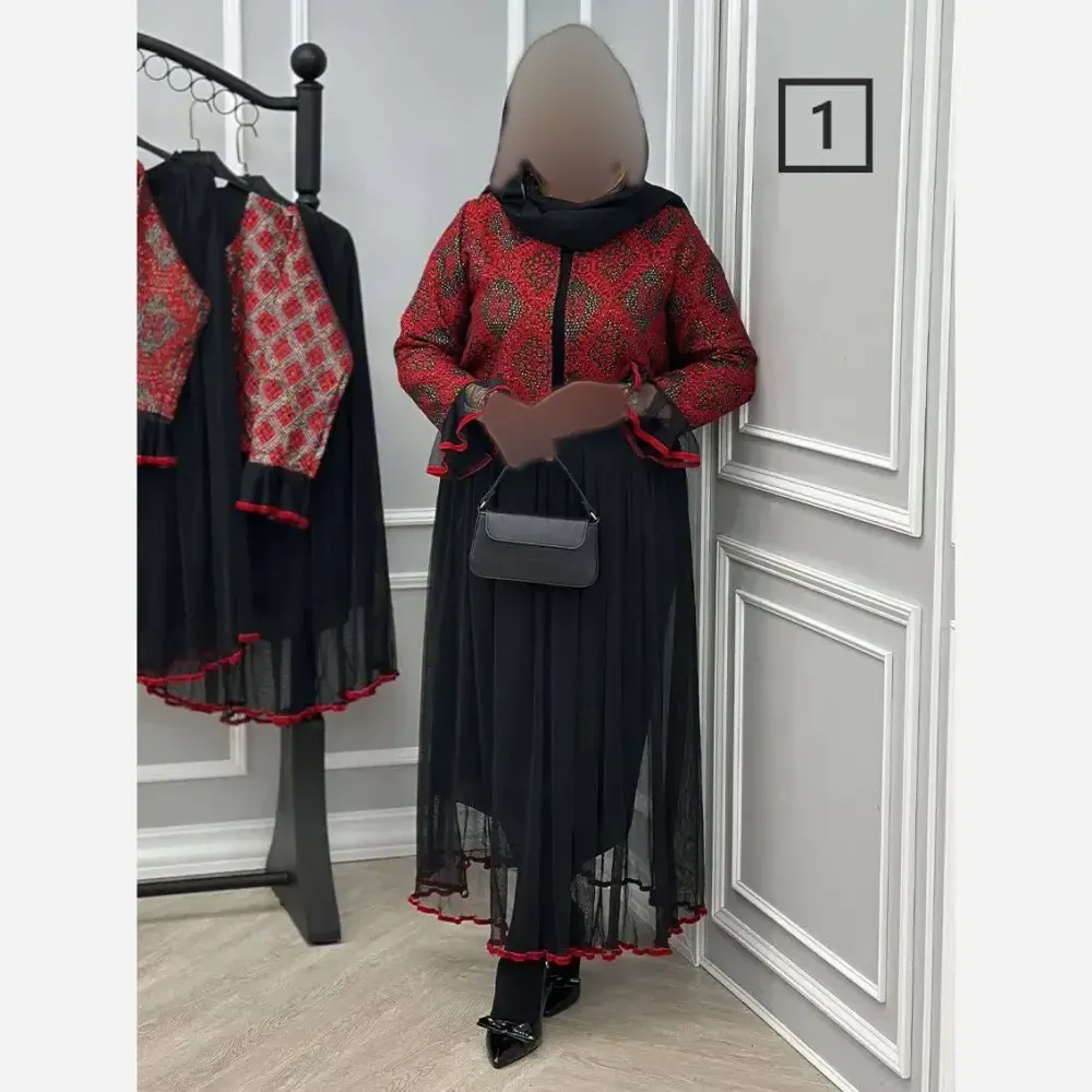 کت و دامن زنانه مدل گلرخ جنس تافته سوزن دوزی فری سایز 36 تا 46