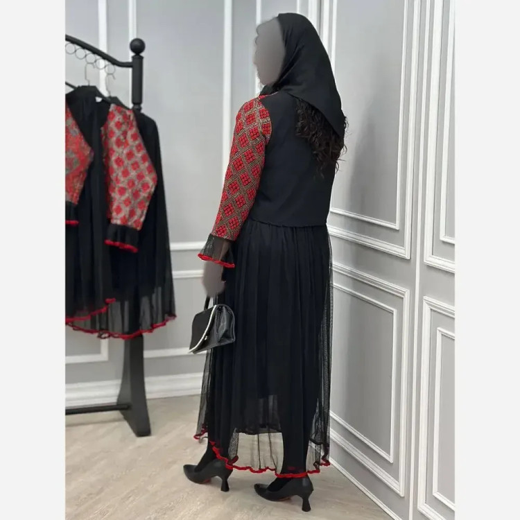 کت و دامن زنانه مدل گلرخ جنس تافته سوزن دوزی فری سایز 36 تا 46