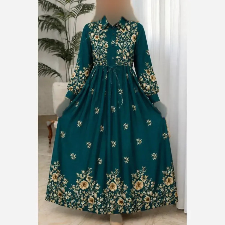 پیراهن زنانه مدل زنبق جنس بوگاتی فری سایز 36 تا 46