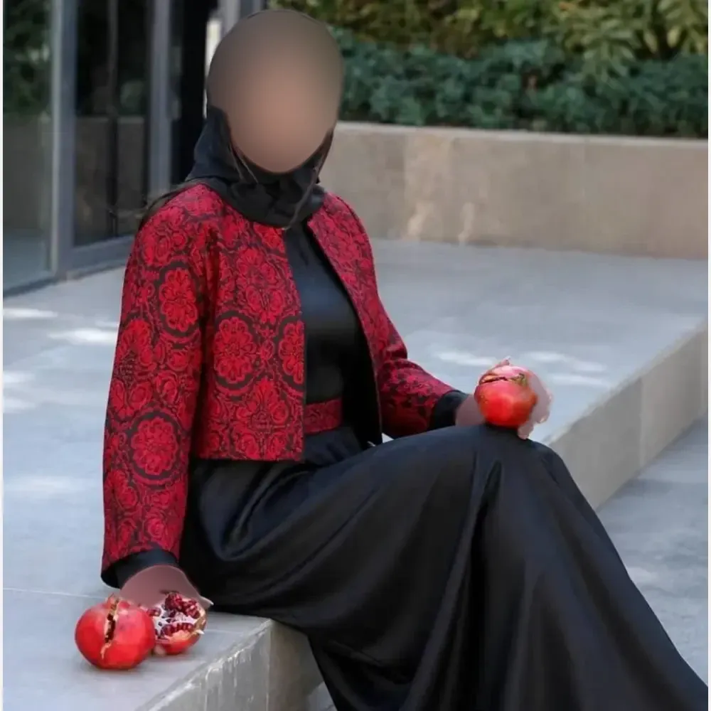 ست سارافون و کت زنانه مدل ترنج جنس کرپ اندونزی و تافته سایز فری 36 تا 46