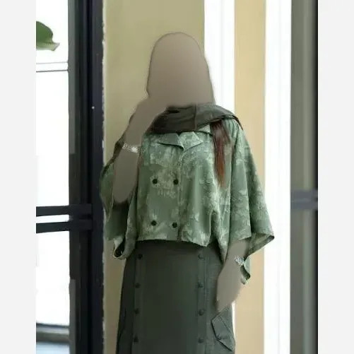 ست شومیز ژاکار کسمه و شلوار شانتون زنانه فری سایز 36 تا 46