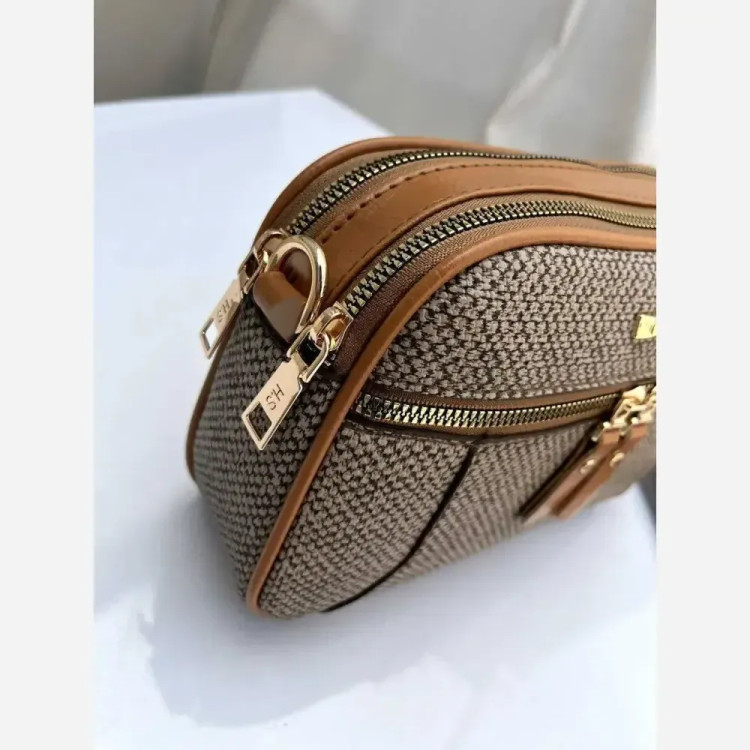 کیف زنانه آیدا جنس چرم طرح کنفی سه خونه