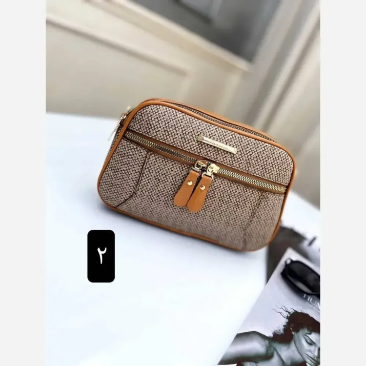 کیف زنانه آیدا جنس چرم طرح کنفی سه خونه