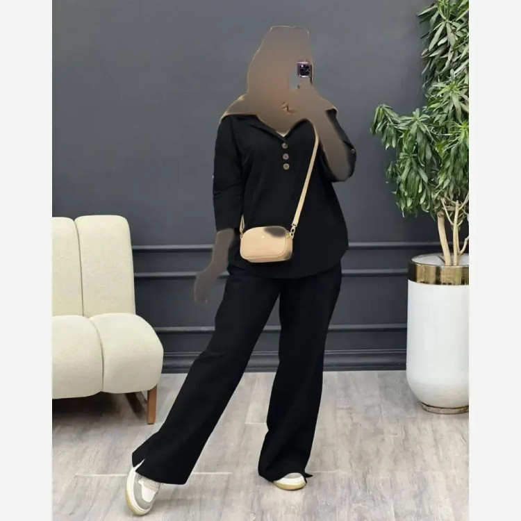 ست شومیز و شلوار زنانه مدل نادین جنس شانتون سایز فری 38 تا 46