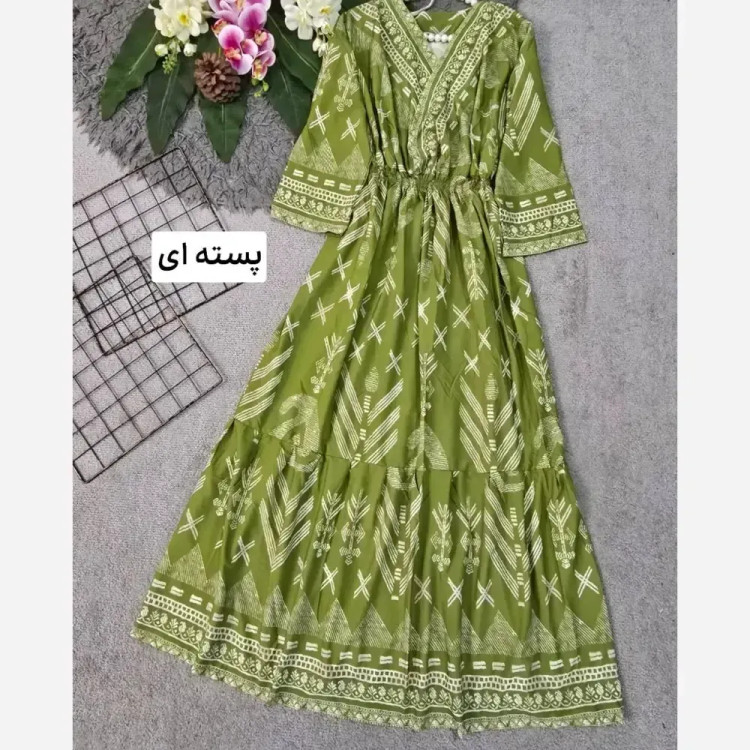 پیراهن ساحلی زنانه طرح سنتی جنس الیزه فری سایز 38 تا 46