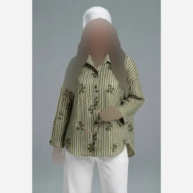 شومیز راه راه زنانه جنس ایوا کاملس نگین دار فری سایز 38 تا 46