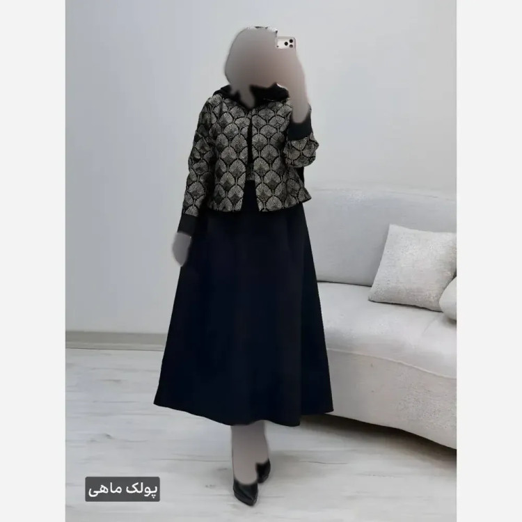 ست کت و سارافون زنانه مدل هما جنس پرشیا و تافته فری سایز 38 تا 46
