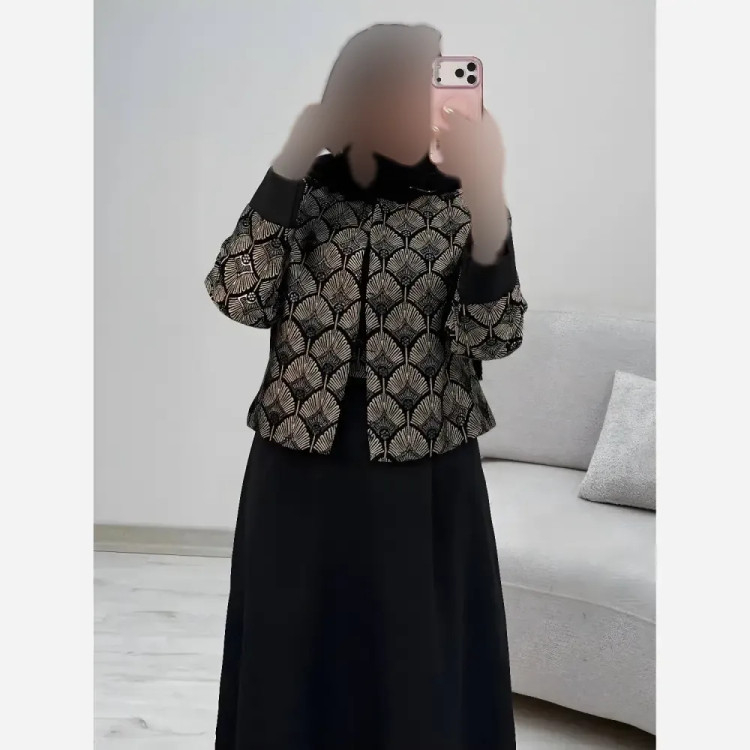 ست کت و سارافون زنانه مدل هما جنس پرشیا و تافته فری سایز 38 تا 46