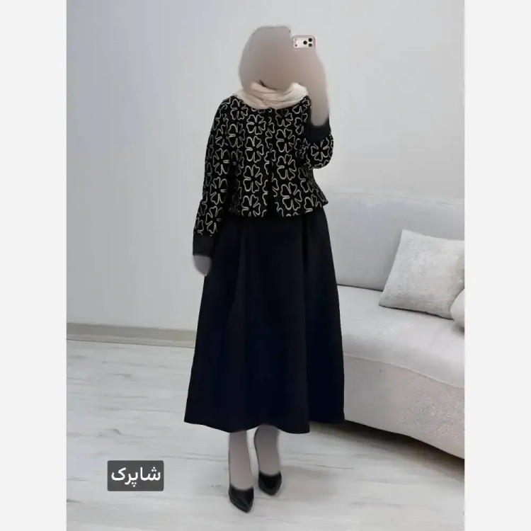 ست کت و سارافون زنانه مدل هما جنس پرشیا و تافته فری سایز 38 تا 46
