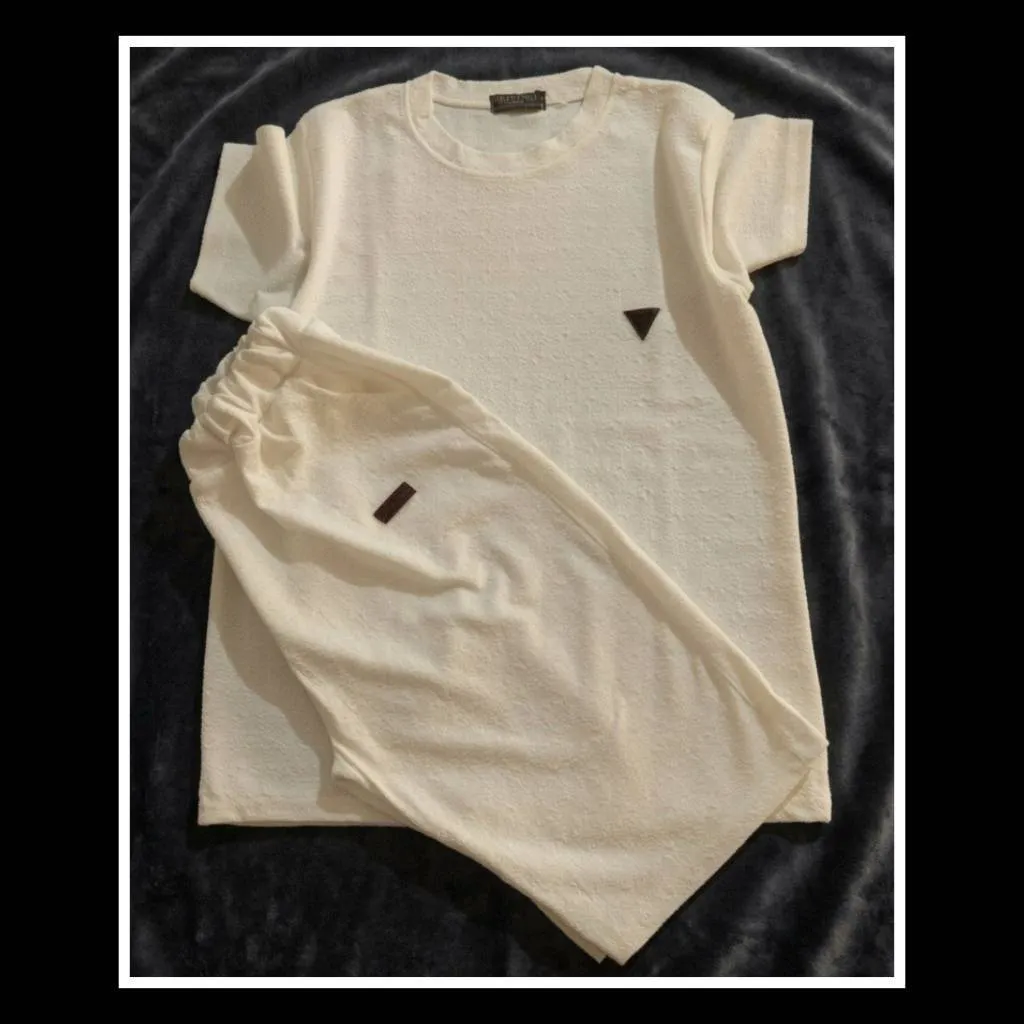 ست تیشرت و شلوارک مردانه طرح کامپیوتری جنس فلامنت