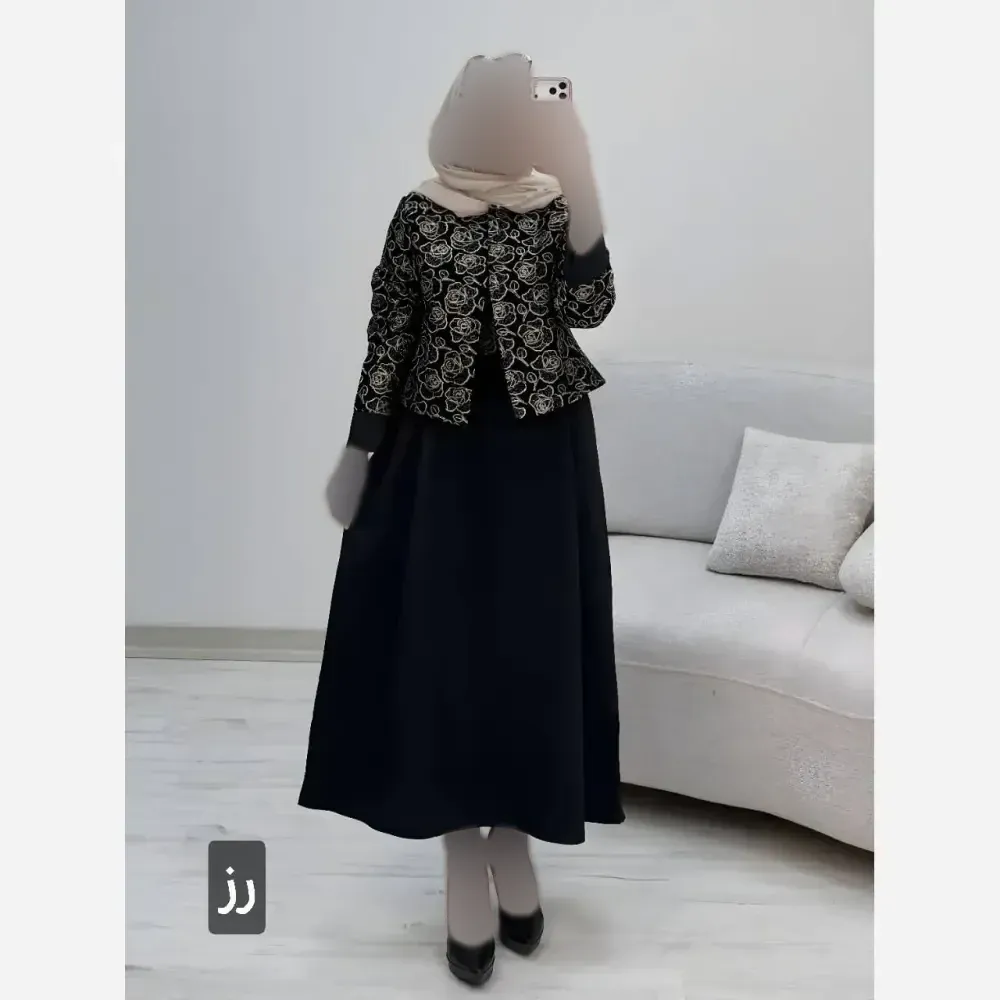 ست کت و سارافون زنانه مدل هما جنس پرشیا و تافته فری سایز 38 تا 46