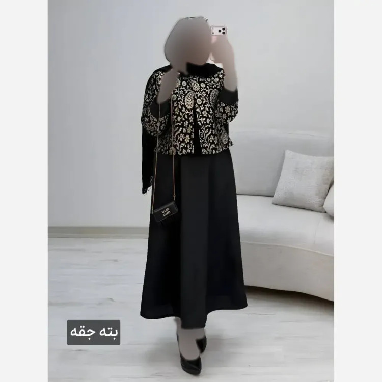 ست کت و سارافون زنانه مدل هما جنس پرشیا و تافته فری سایز 38 تا 46