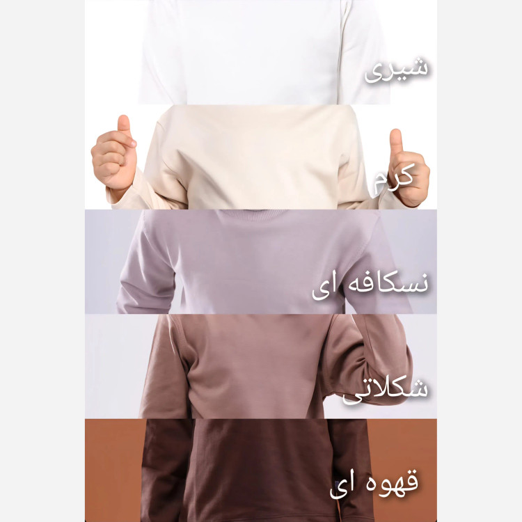 بلوز یقه سه سانت دخترانه جنس نخ و پنبه ساده و رنگی