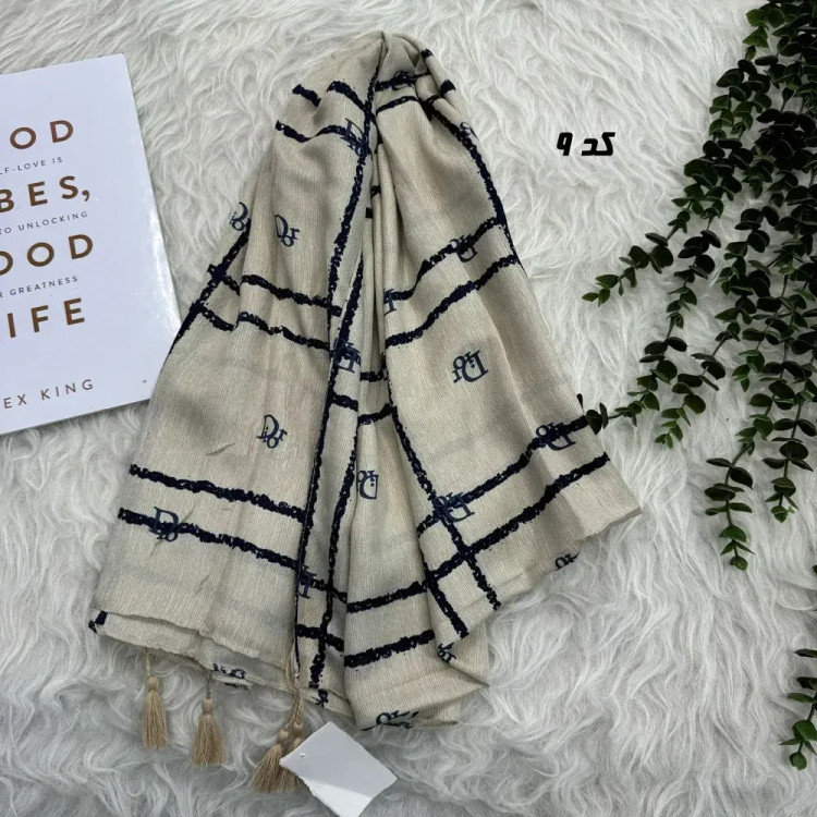 شال نخی طرح دیور قواره 180 در 65 سانتیمتر