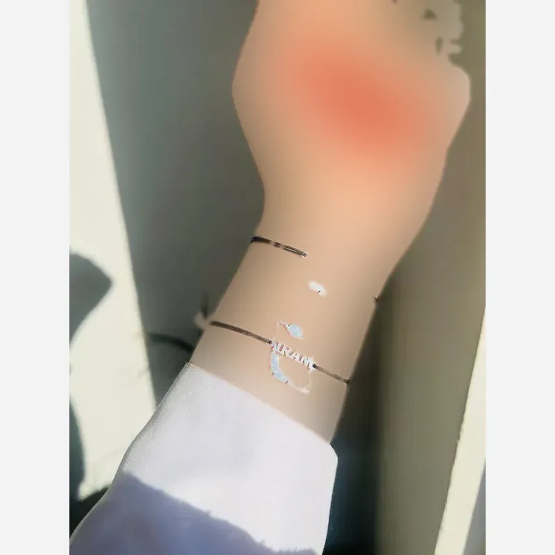 دستبند اسپرت استیل طرح نقشه ایران زنانه و مردانه