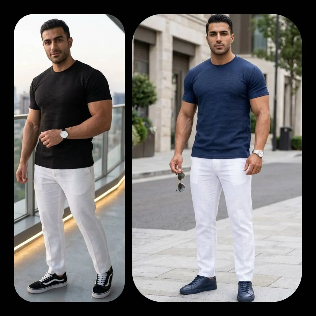 تیشرت مردانه یقه گرد جنس بیسکوییتی سایز بزرگ
