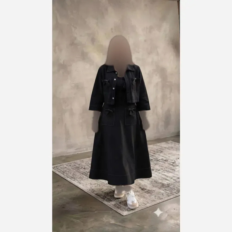 ست کت و سارافون زنانه مدل شکوفه جنس لنین سایز 38 تا 46