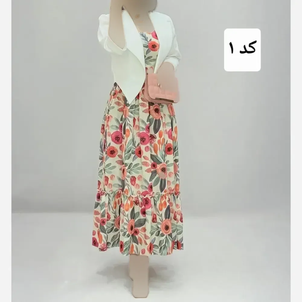 ست کت و سارافون زنانه مدل گلشیفته جنس بابوس و بوگاتی فری سایز تا 48