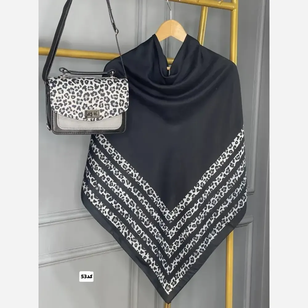 ست کیف و روسری گوچی مدل مخمل و چرم صنعتی به همراه روسری نخی منگولهدار
